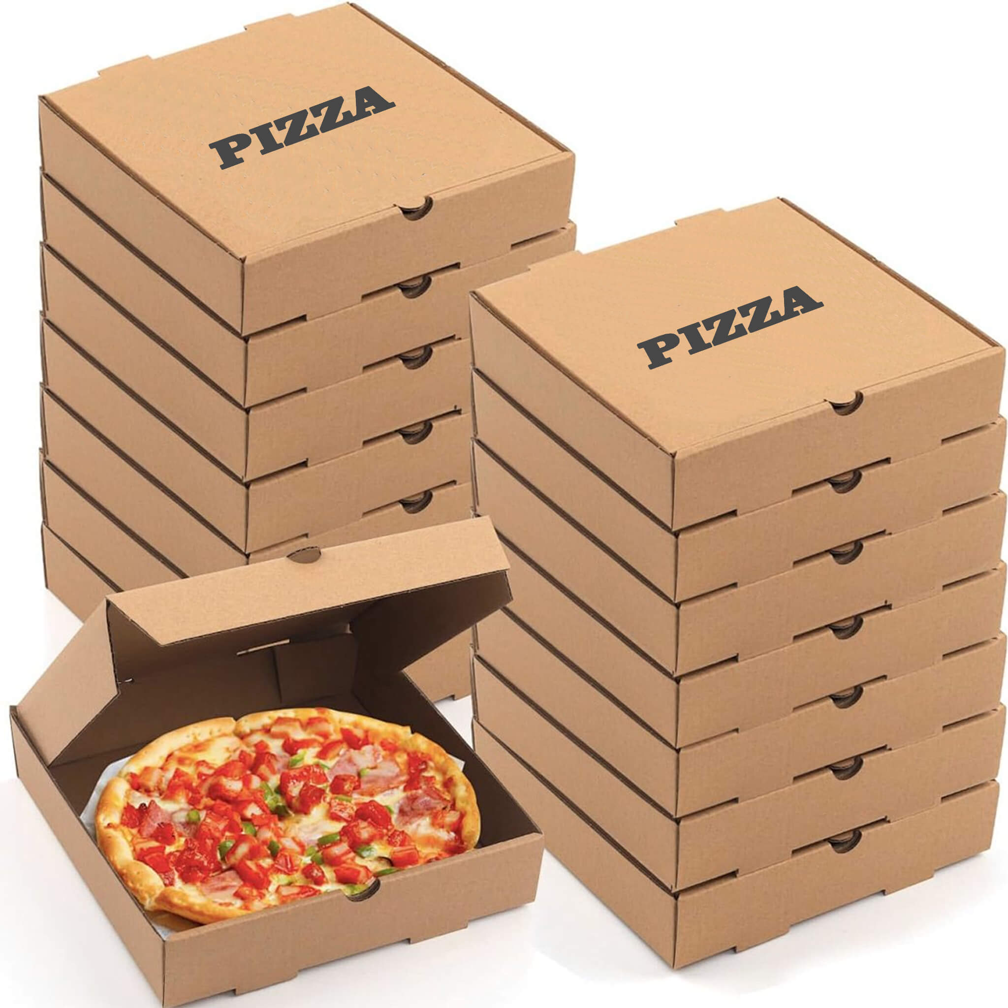 Corrugated Kraft Pizza Boxes – Restaurant & Delivery Packaging