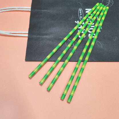 Bamboo Print Paper Straws
