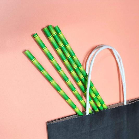 Bamboo Print Paper Straws